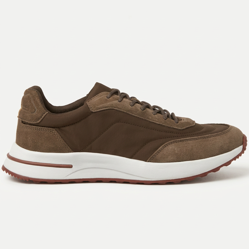 Bruine suède runner sneaker